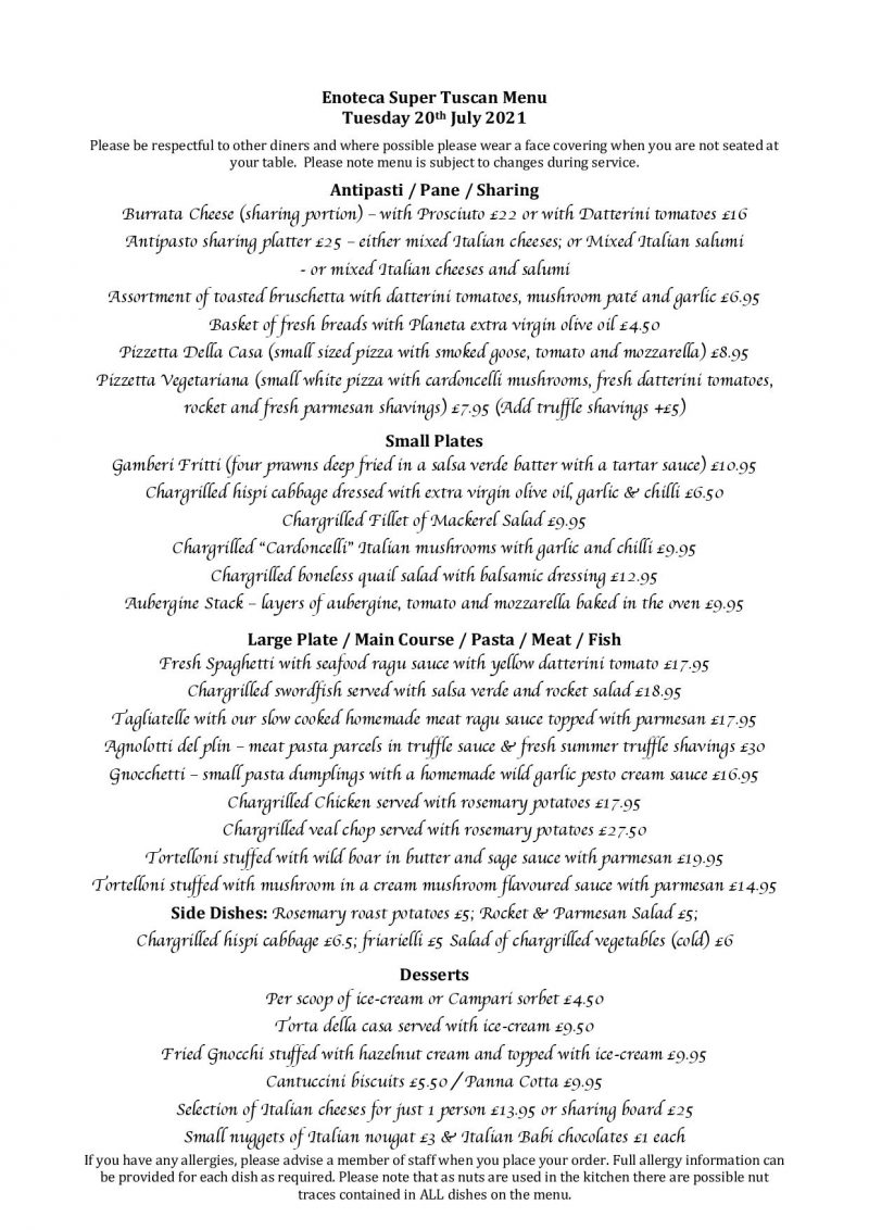 Enoteca Super Tuscan Italian Wine Bar and Kitchen Spitalfields, London